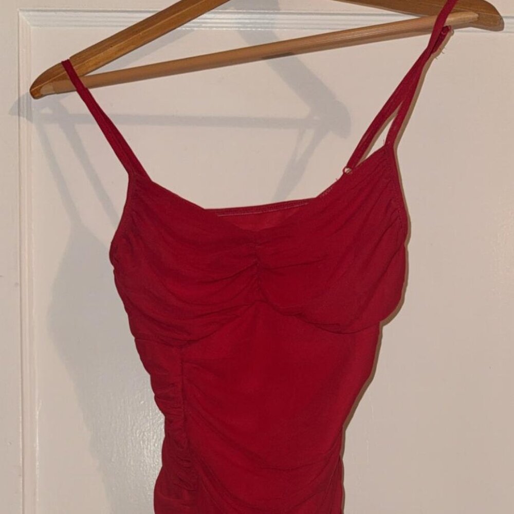 Little Red Ruched Dress